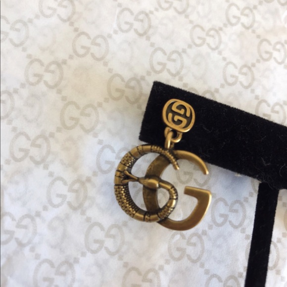 Authentic Gucci GG Snake Marmont Earrings - Picture 2 of 6